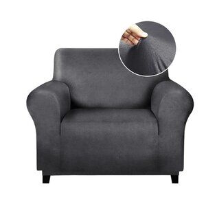 MOLASOFA Dark Gray Couch Cover for Leather Couch, Soft and Washable Chair Covers